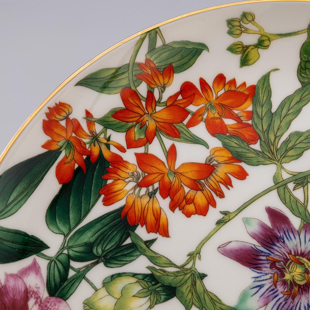 French Ceramic Passifolia Pair Of Dinner Plates By Hermes For Sale 9