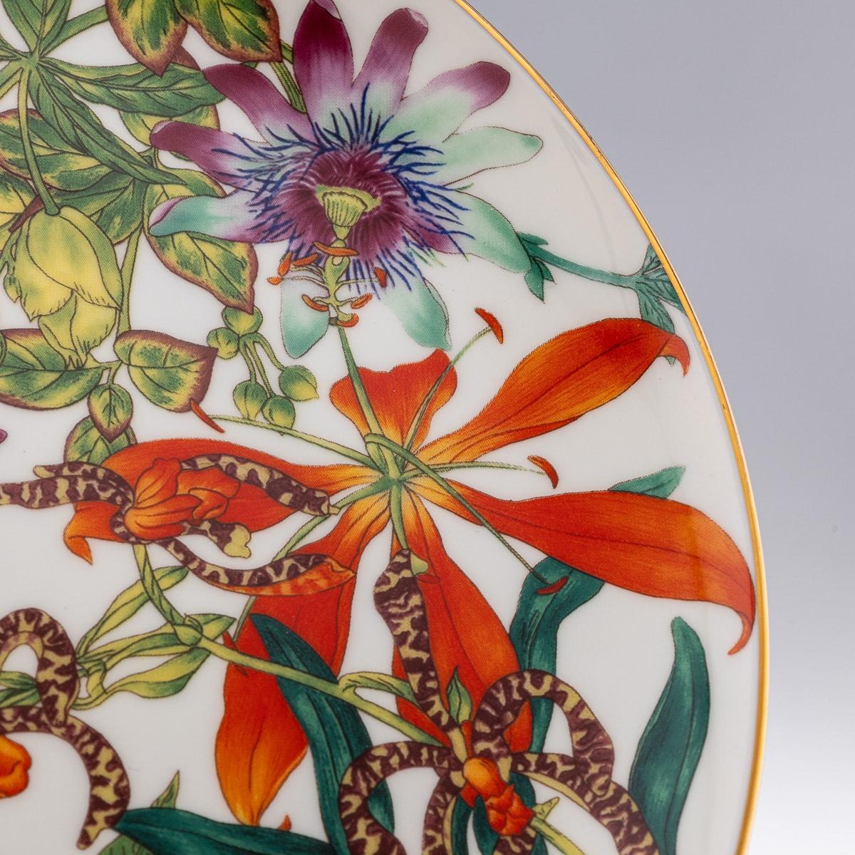 French Ceramic Passifolia Pair Of Dinner Plates By Hermes For Sale 11