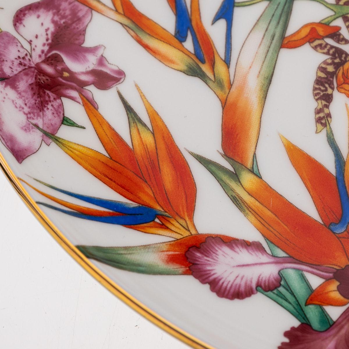 French Ceramic Passifolia Pair Of Dinner Plates By Hermes For Sale 13