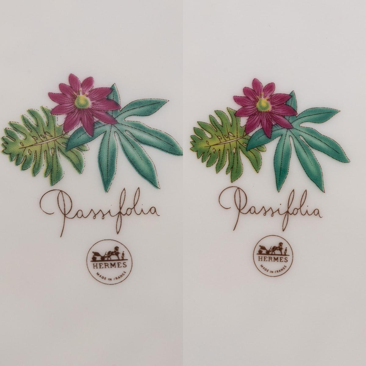 French Ceramic Passifolia Pair Of Dinner Plates By Hermes For Sale 15