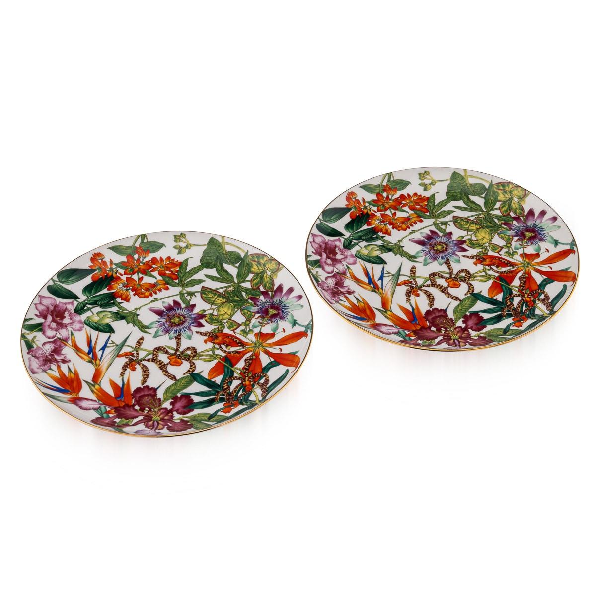 Other French Ceramic Passifolia Pair Of Dinner Plates By Hermes For Sale