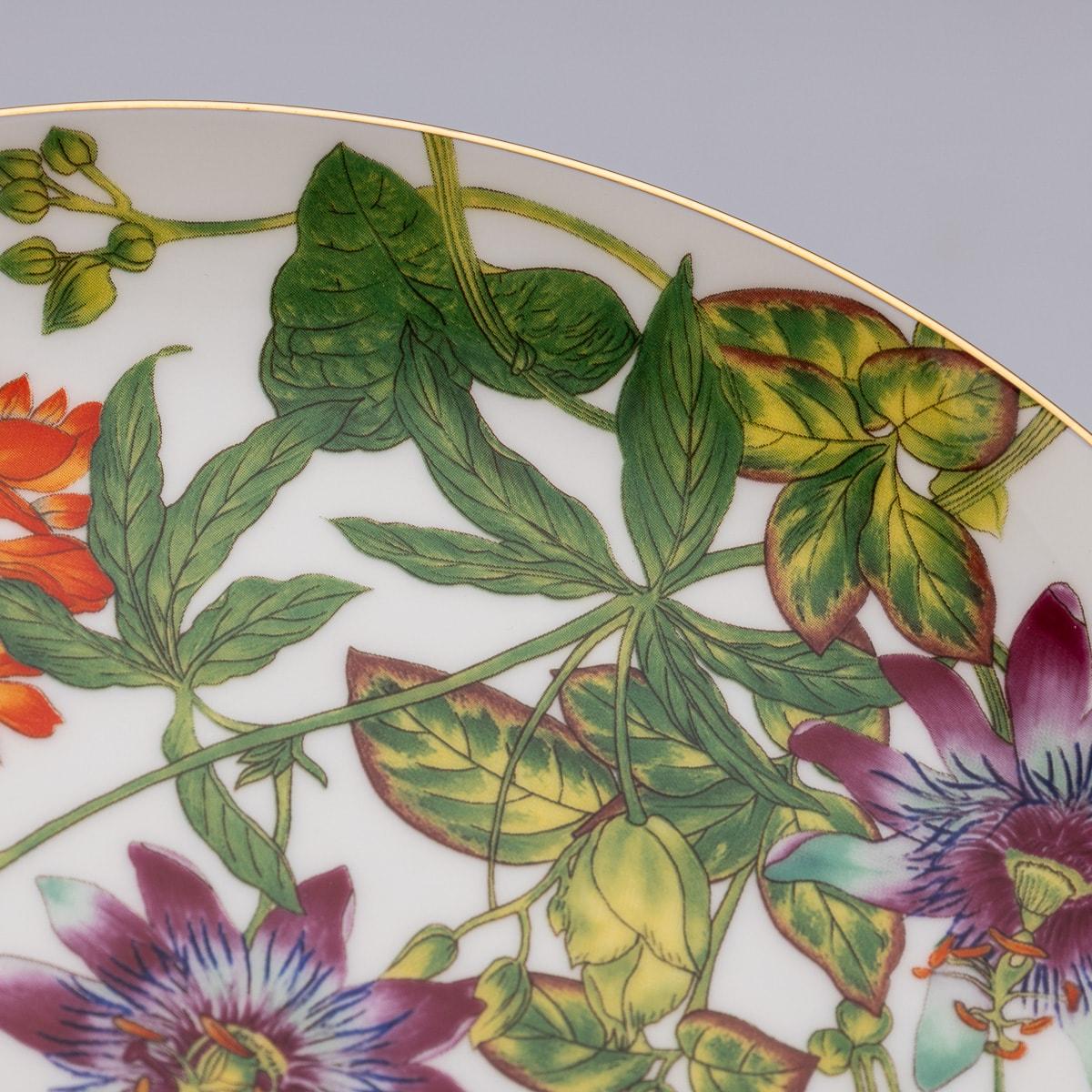 French Ceramic Passifolia Pair Of Dinner Plates By Hermes For Sale 3