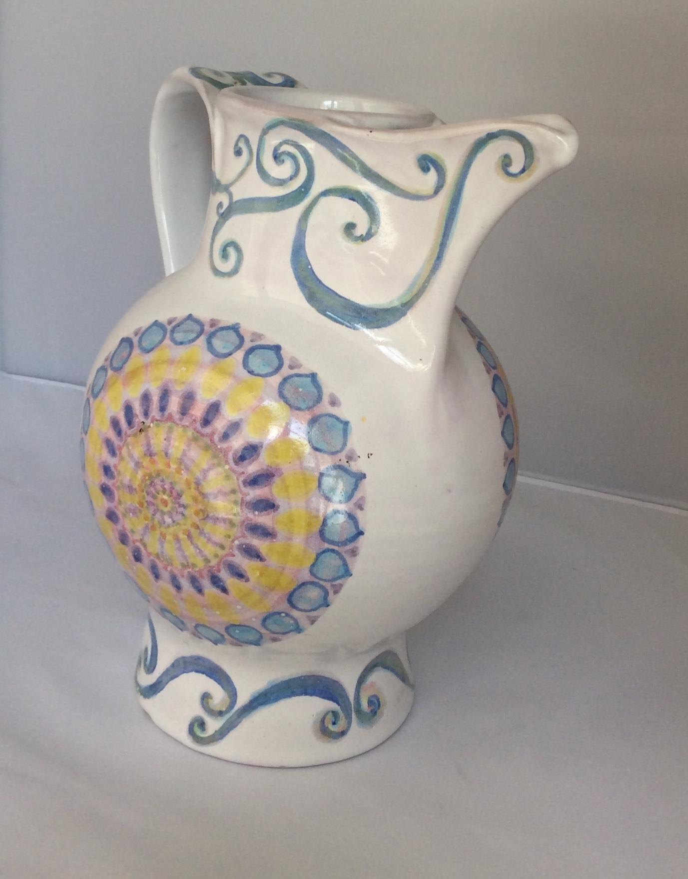 French Ceramic Pitcher 1970s Midcentury Signed Pierre Artus In Good Condition In Miami, FL