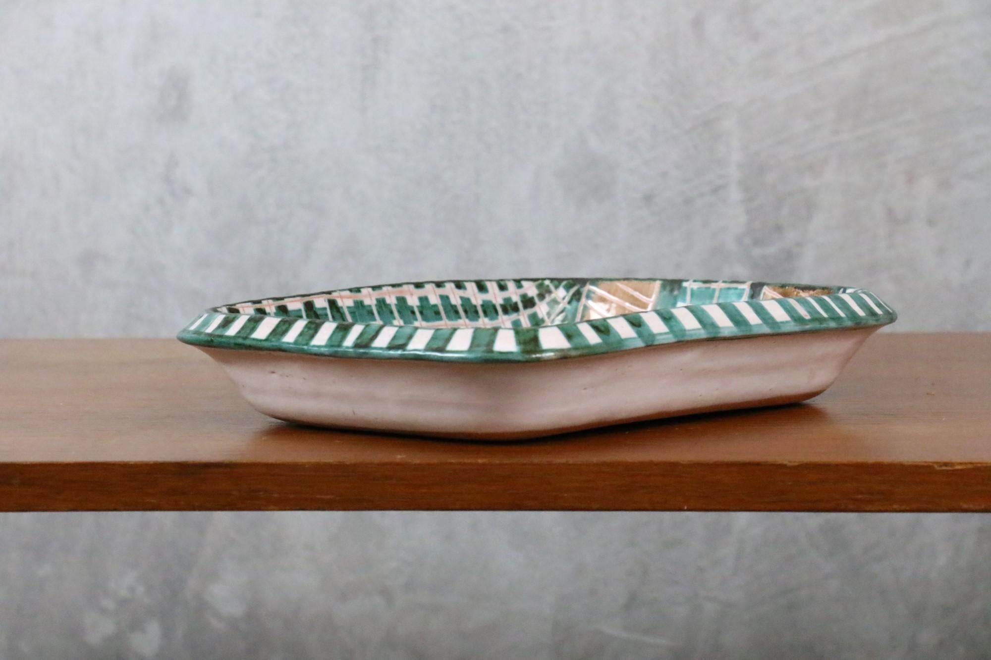 French Ceramic Plate by Robert Picault, Signed, Vallauris, France - 1950s 3