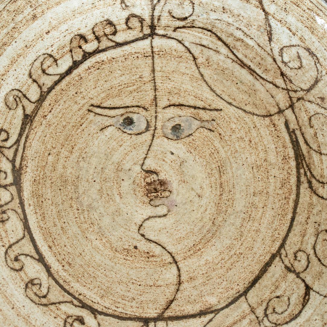 French Ceramic Plate with Face 3