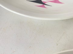 French Ceramic Plates 20th Century modernist Geometrical Pattern Decor Set of 4