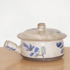 French Ceramic Pot with Lid by Gustave Reynaud