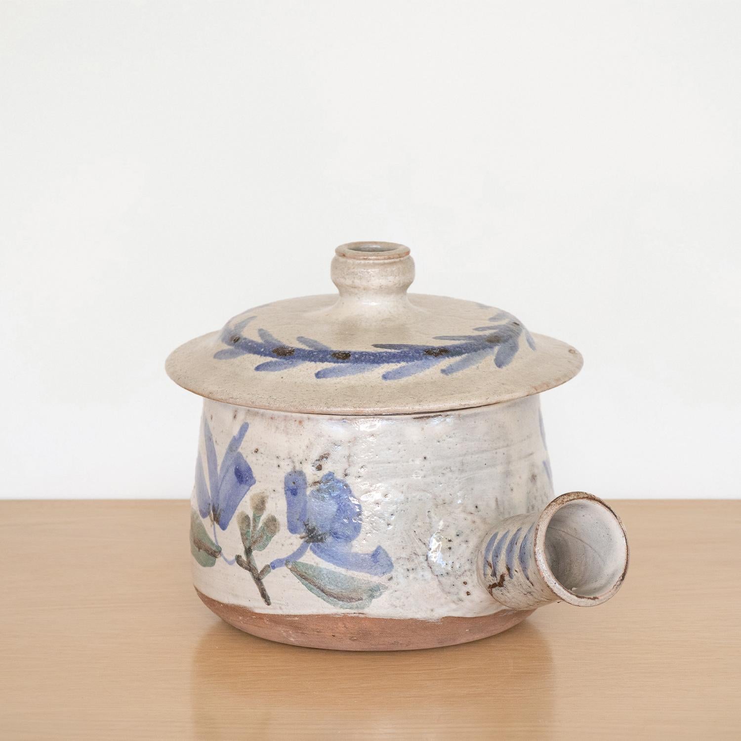 French Ceramic Pot with Lid by Gustave Reynaud For Sale 2