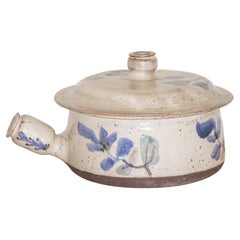 French Ceramic Pot with Lid by Gustave Reynaud