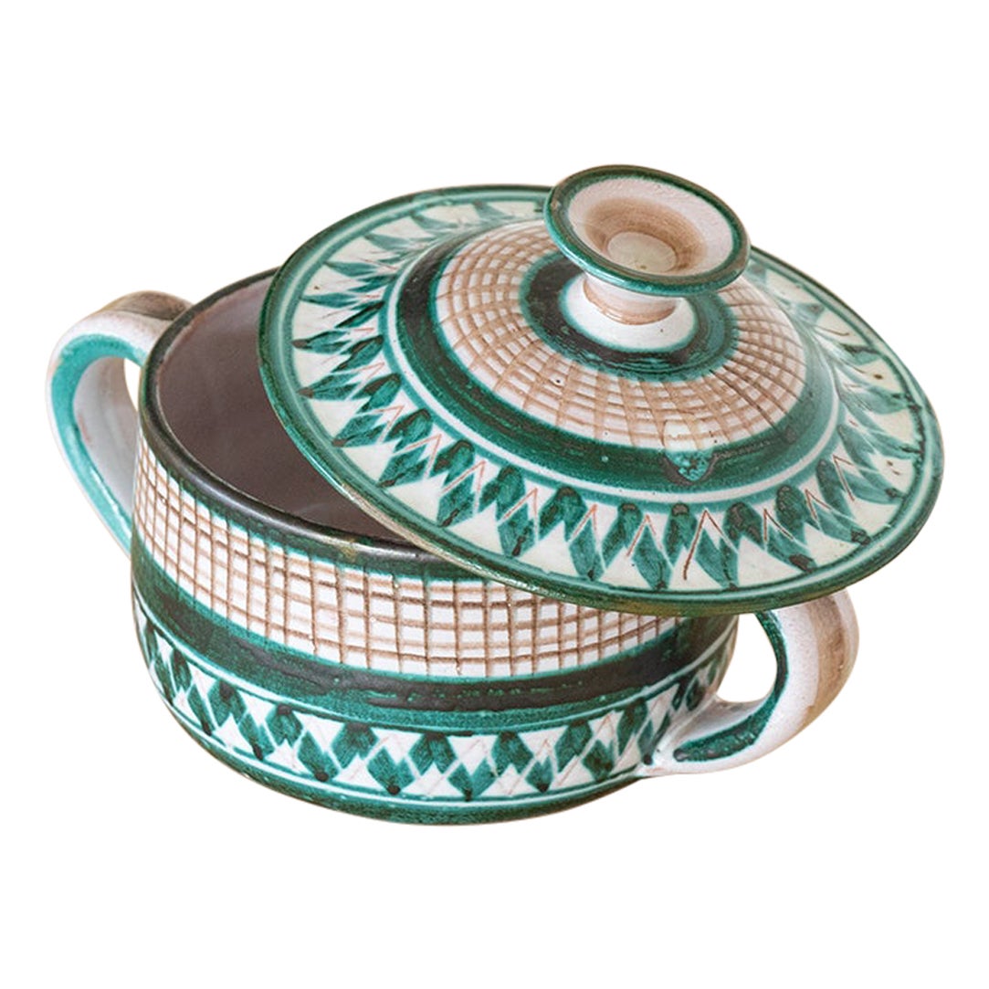 French Ceramic Pot with Lid by Robert Picault