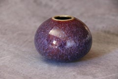 French Ceramic Purple Ball Vase by Marc Uzan, circa 2000