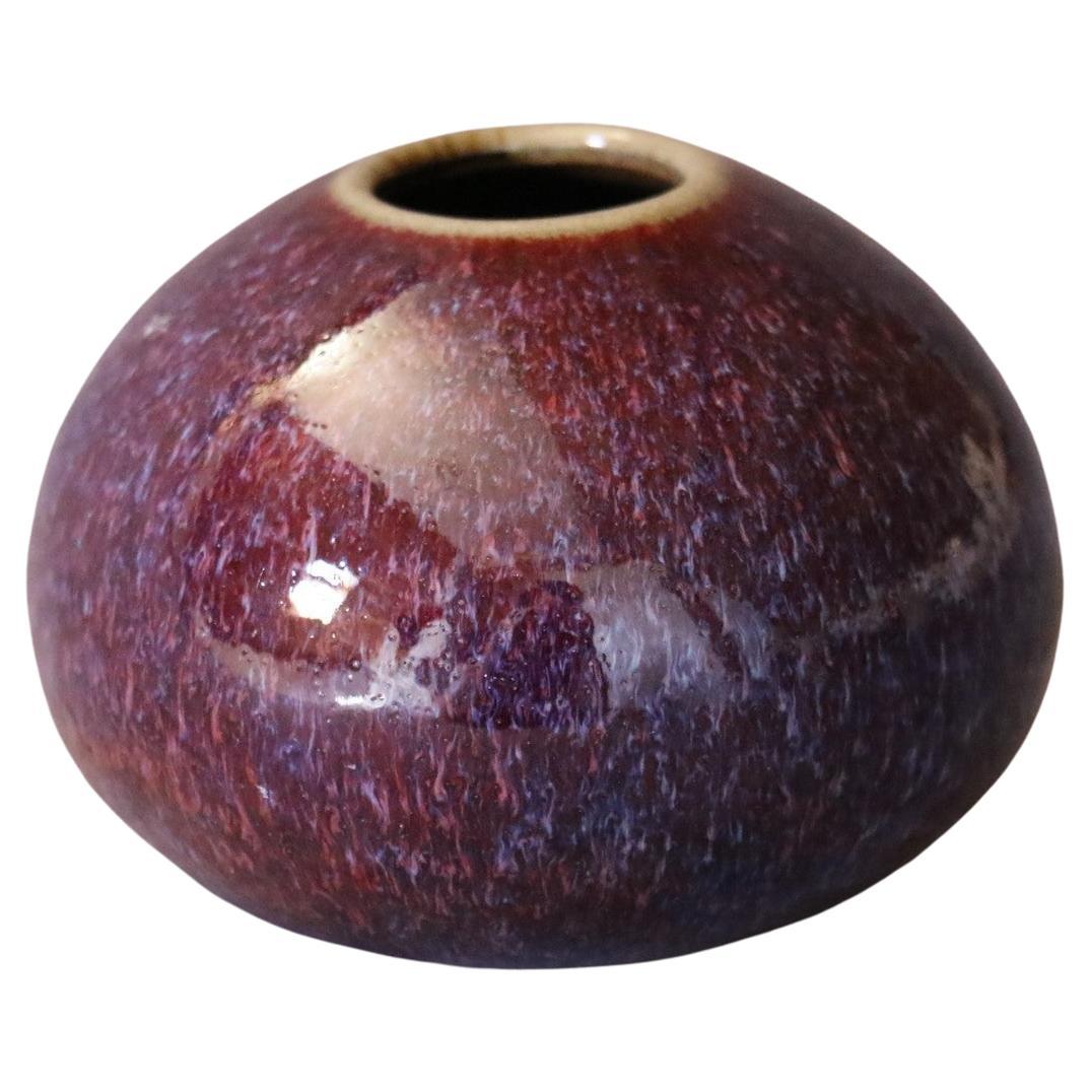 French Ceramic Purple Ball Vase by Marc Uzan, circa 2000 For Sale