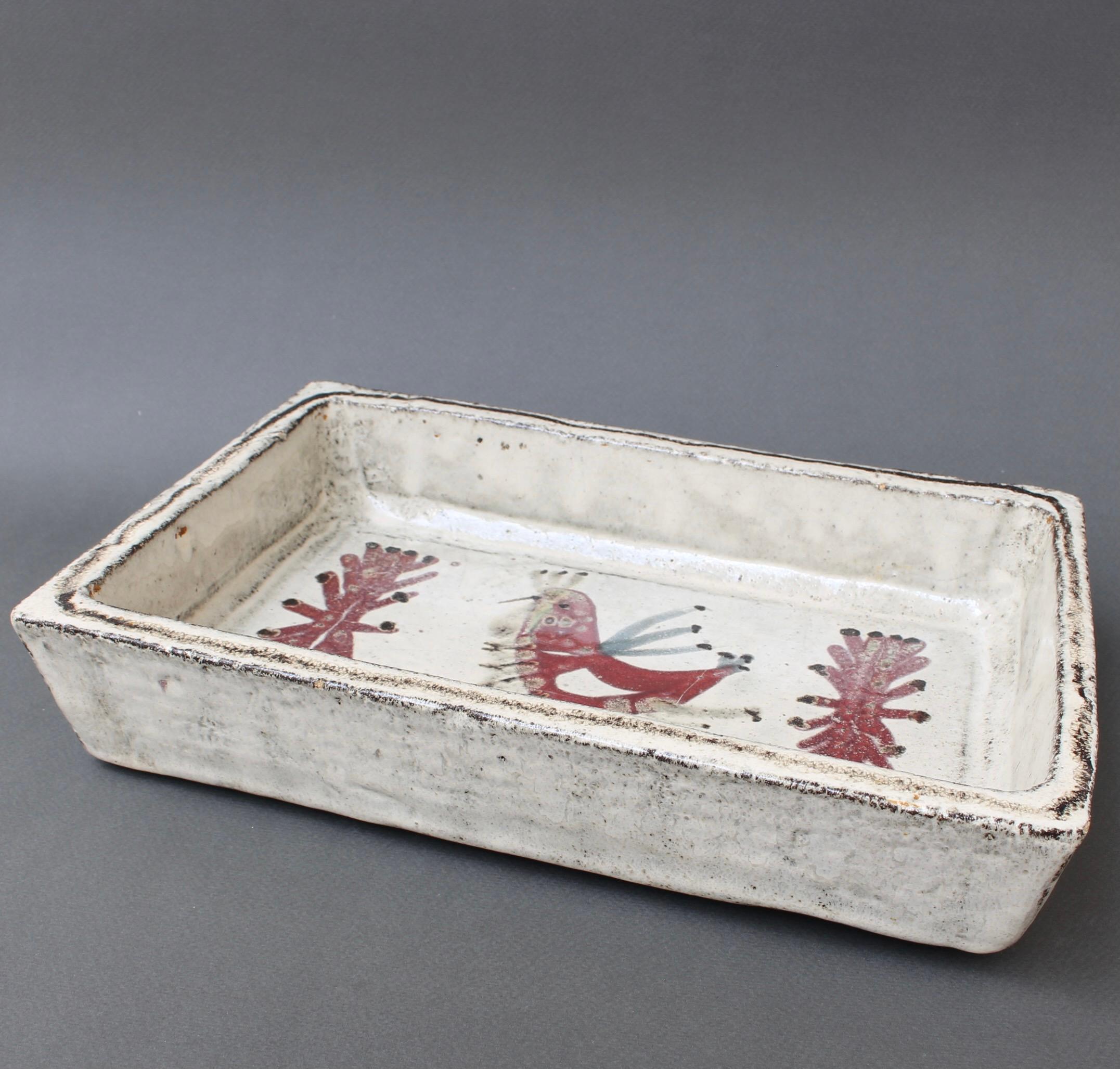 French Ceramic Rectangular Dish by Gustave Reynaud for Le Mûrier 'circa 1960s' 10