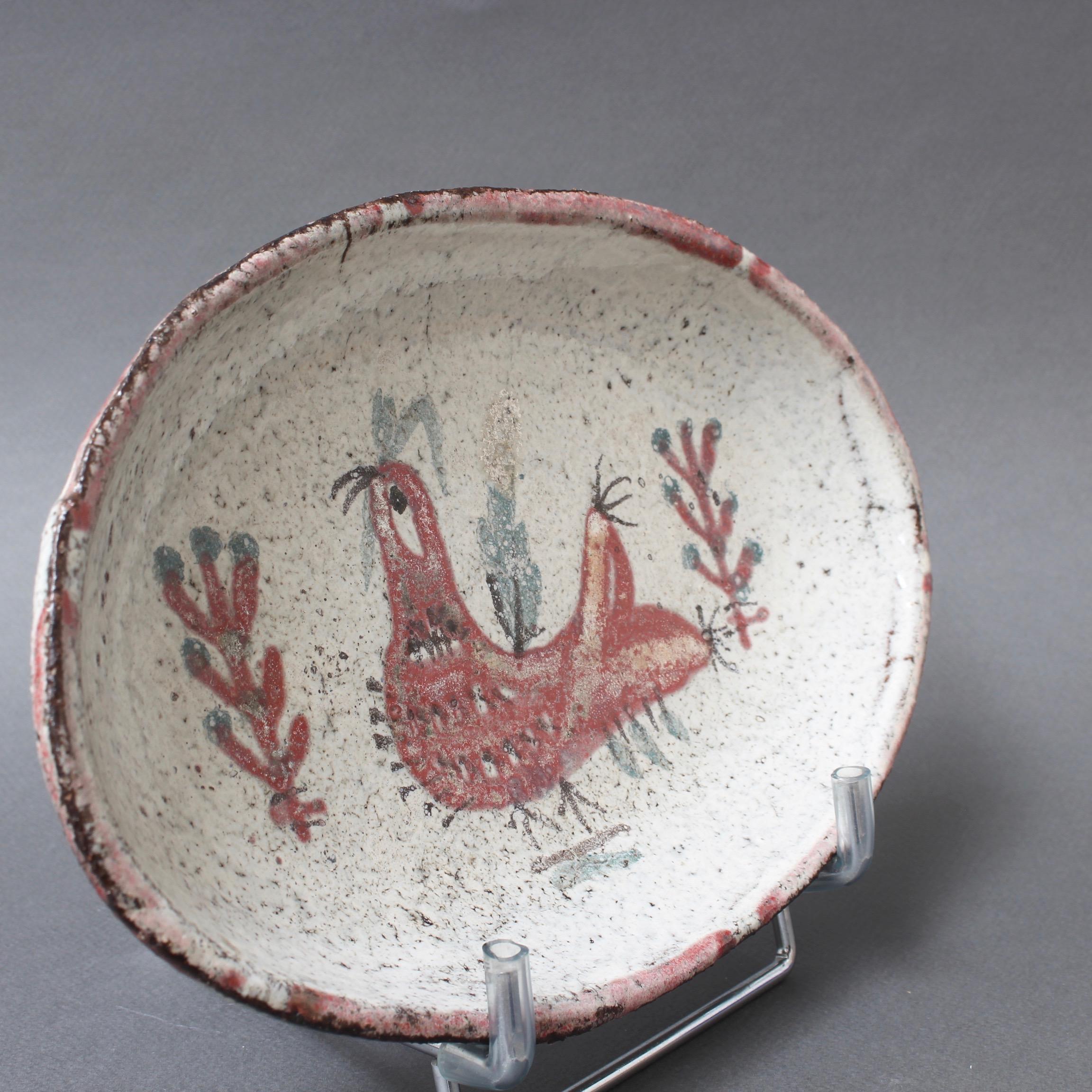 French Ceramic Rooster Motif Tray by Gustave Reynaud, Le Mûrier 'circa 1950s' 3