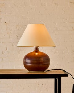 French Ceramic Round Table Lamp C. 1960's