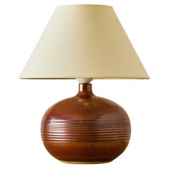 French Ceramic Round Table Lamp C. 1960's