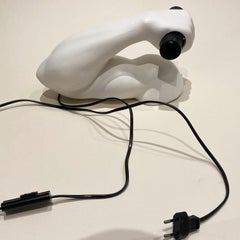 French Ceramic Sconce Depicting Muscular Arm with Dumbbell by J.C. Peiré, 1980s