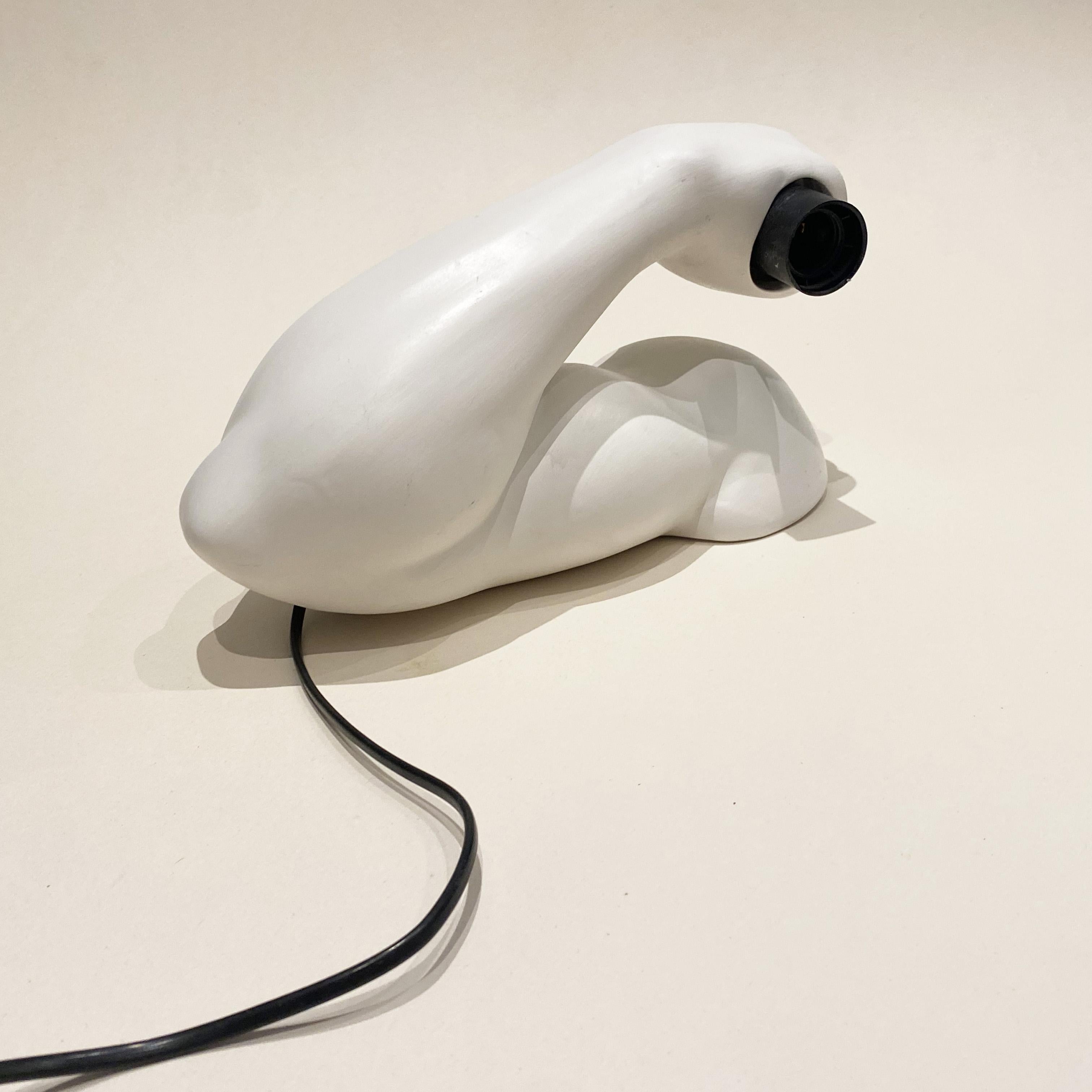 Post-Modern French Ceramic Sconce Depicting Muscular Arm with Dumbbell by J.C. Peiré, 1980s