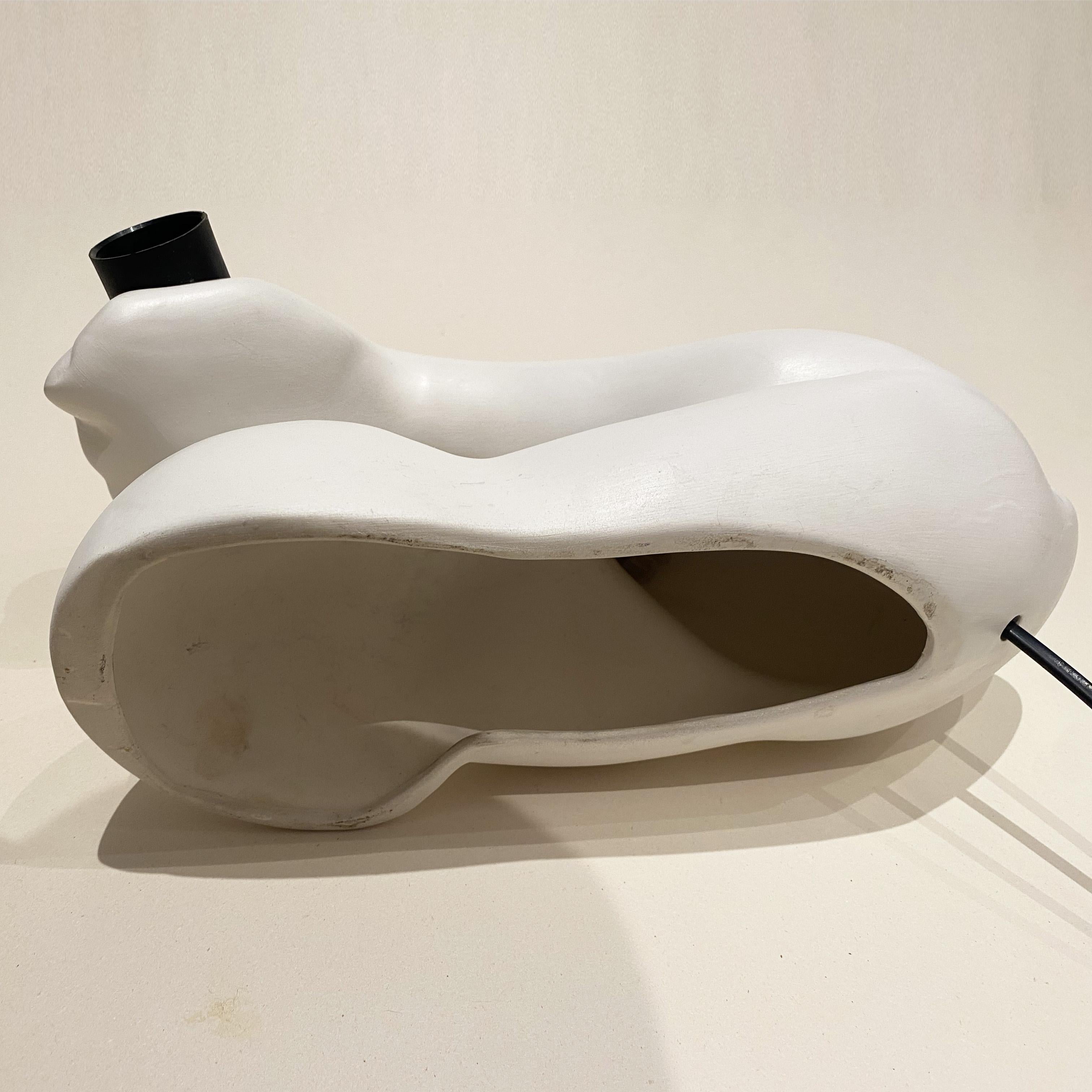 Late 20th Century French Ceramic Sconce Depicting Muscular Arm with Dumbbell by J.C. Peiré, 1980s