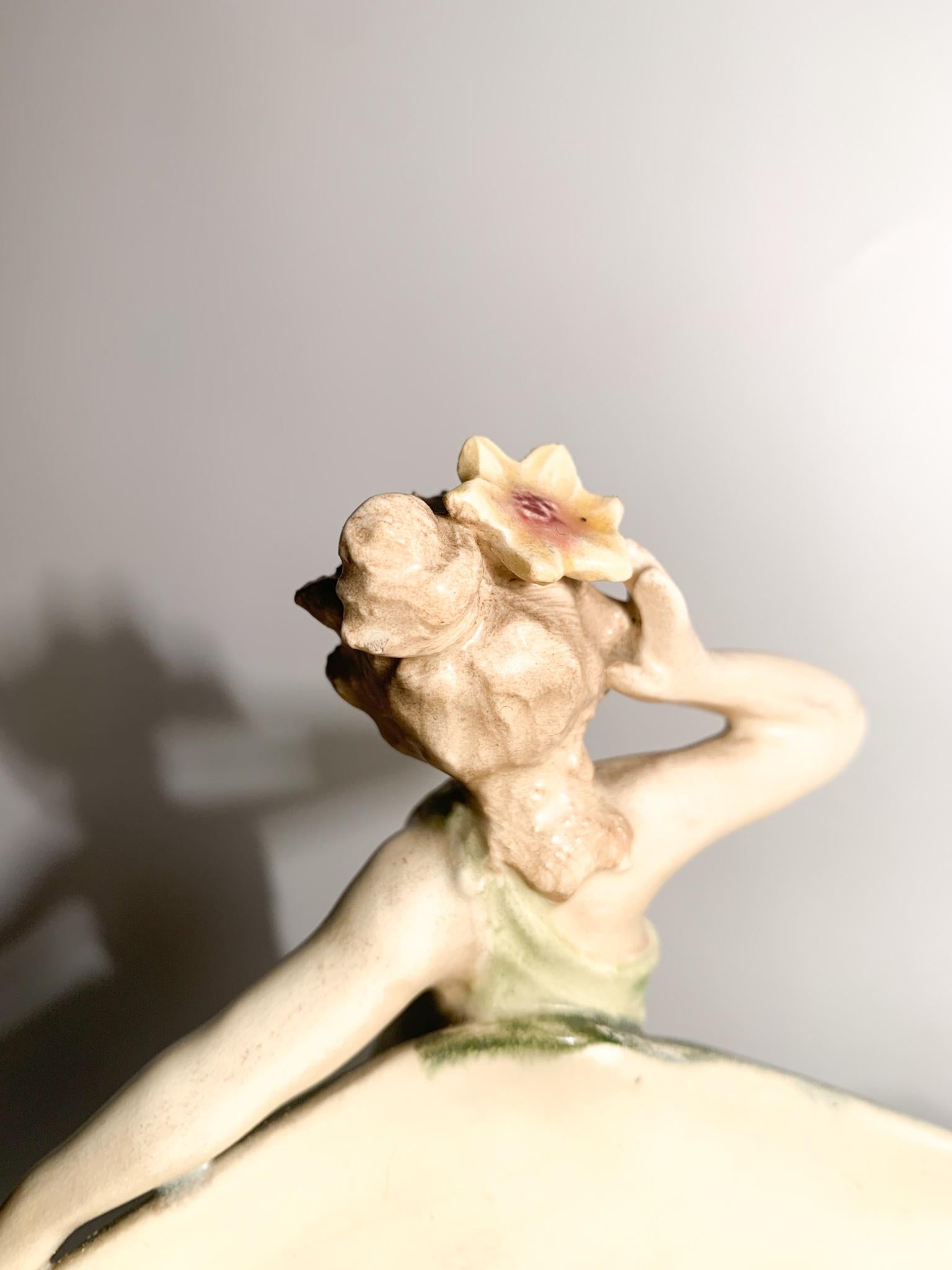 French Ceramic Sculpture of Lady Liberty with Early 20th Century Flower Holder For Sale 7