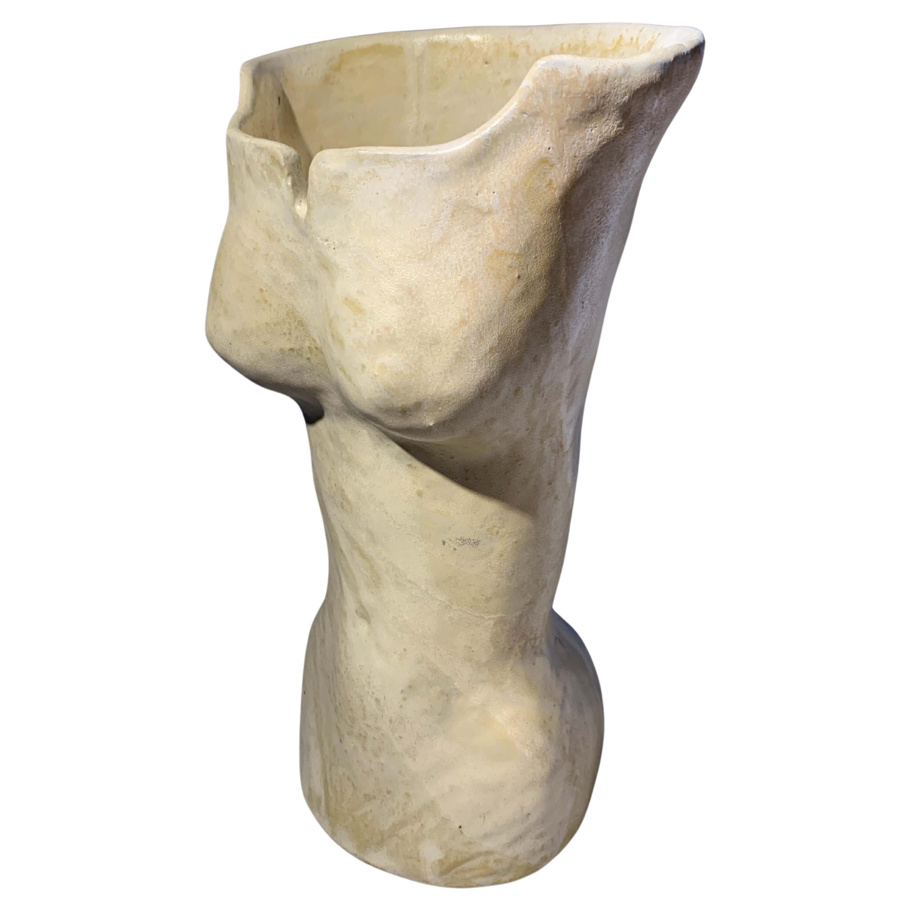 French ceramic sculpture vase For Sale