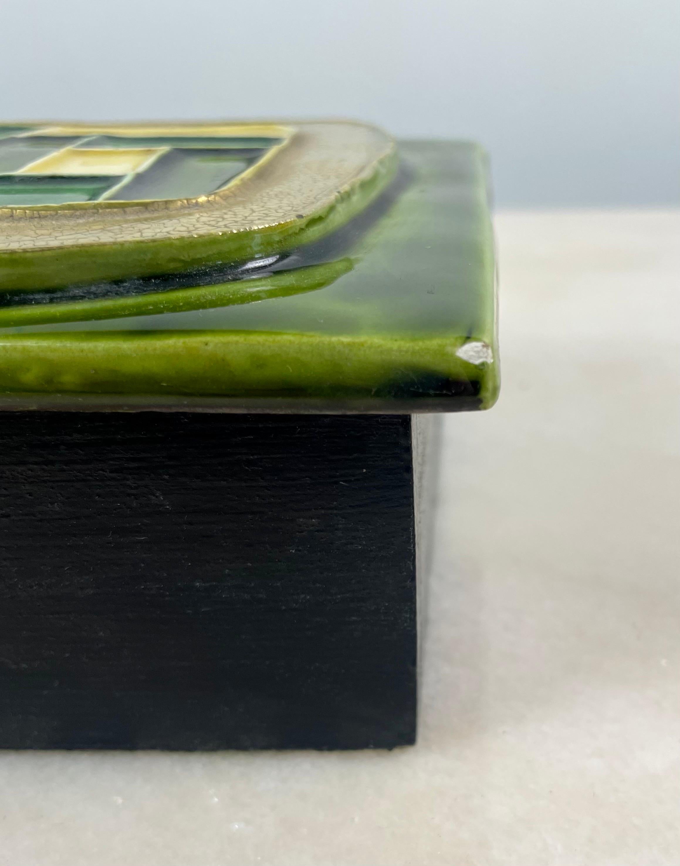 French Ceramic Secret box or jewelry box or tidy  - Mithé Espelt 60's Fance  4