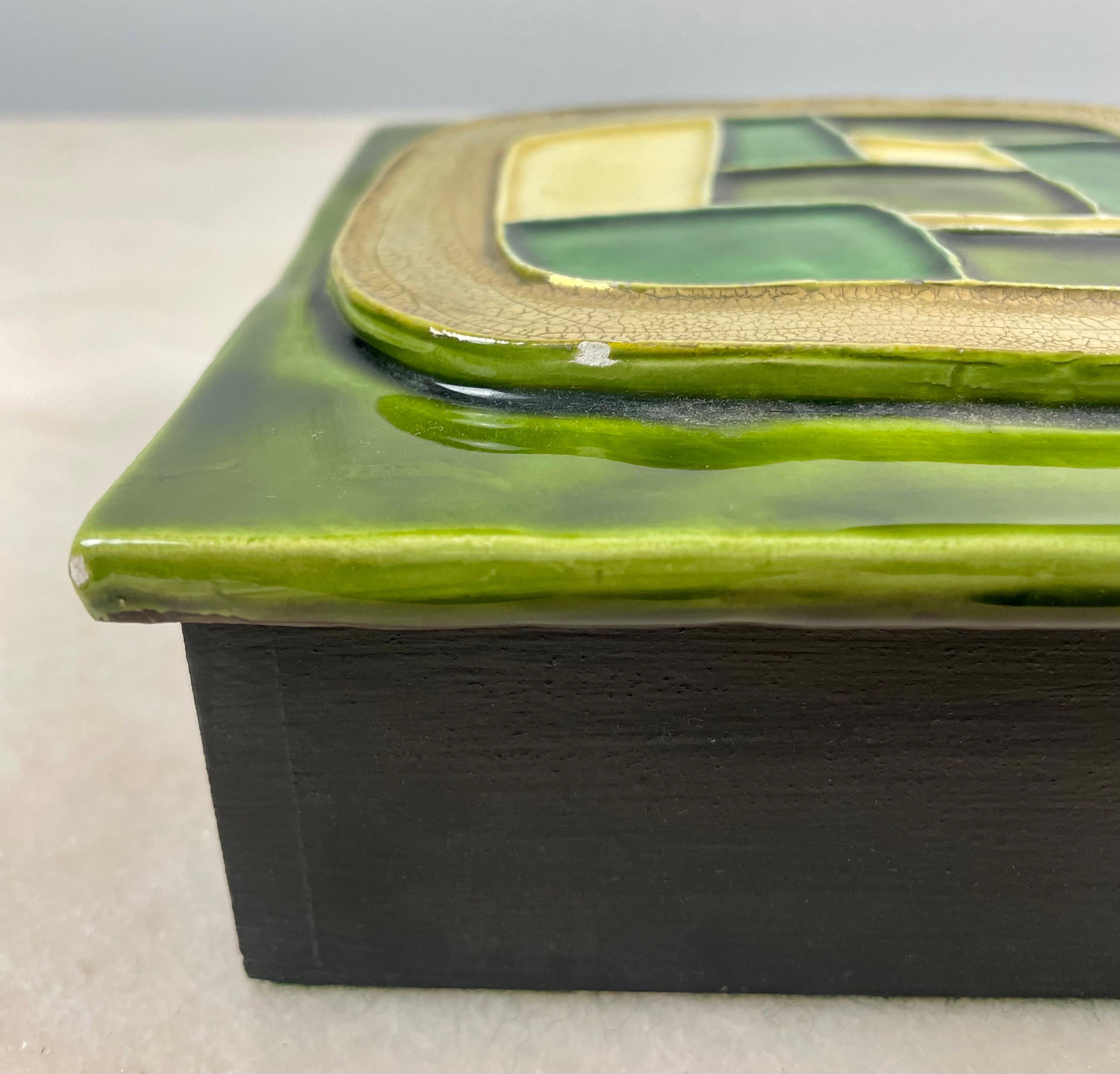 French Ceramic Secret box or jewelry box or tidy  - Mithé Espelt 60's Fance  5