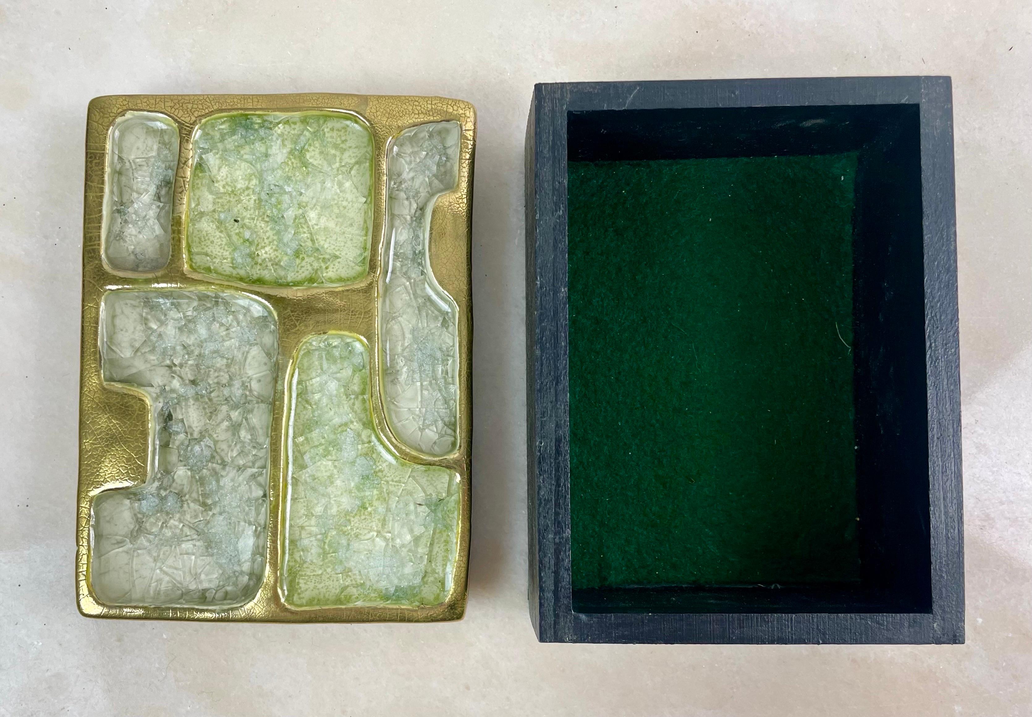 Boîte à secrets, à bijoux ou à rangement en céramique française  - Mithé Espelt 60's Fance  1