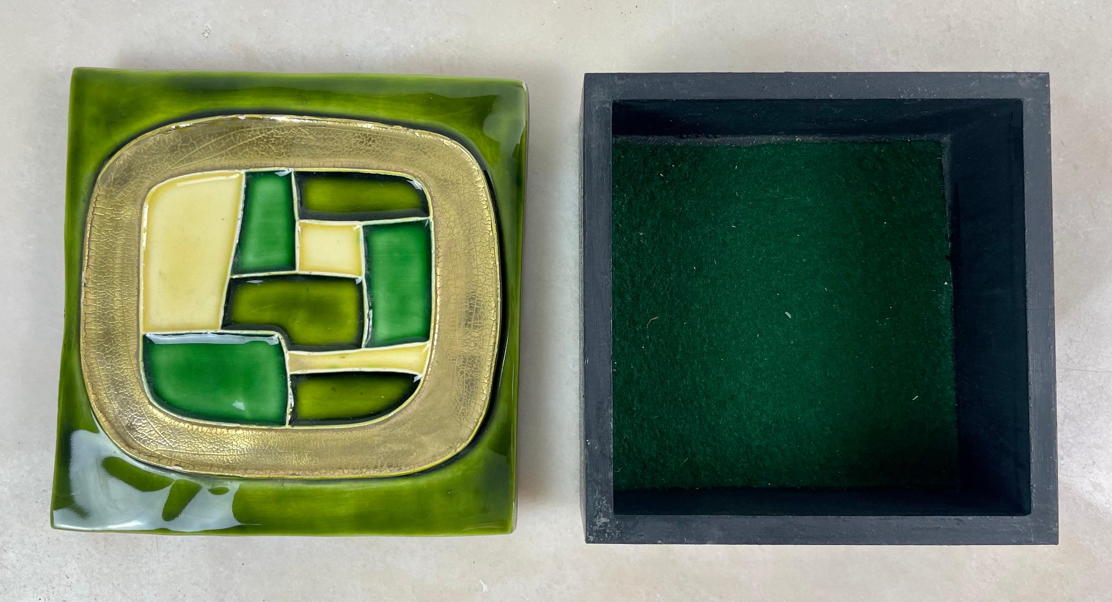 French Ceramic Secret box or jewelry box or tidy  - Mithé Espelt 60's Fance  10