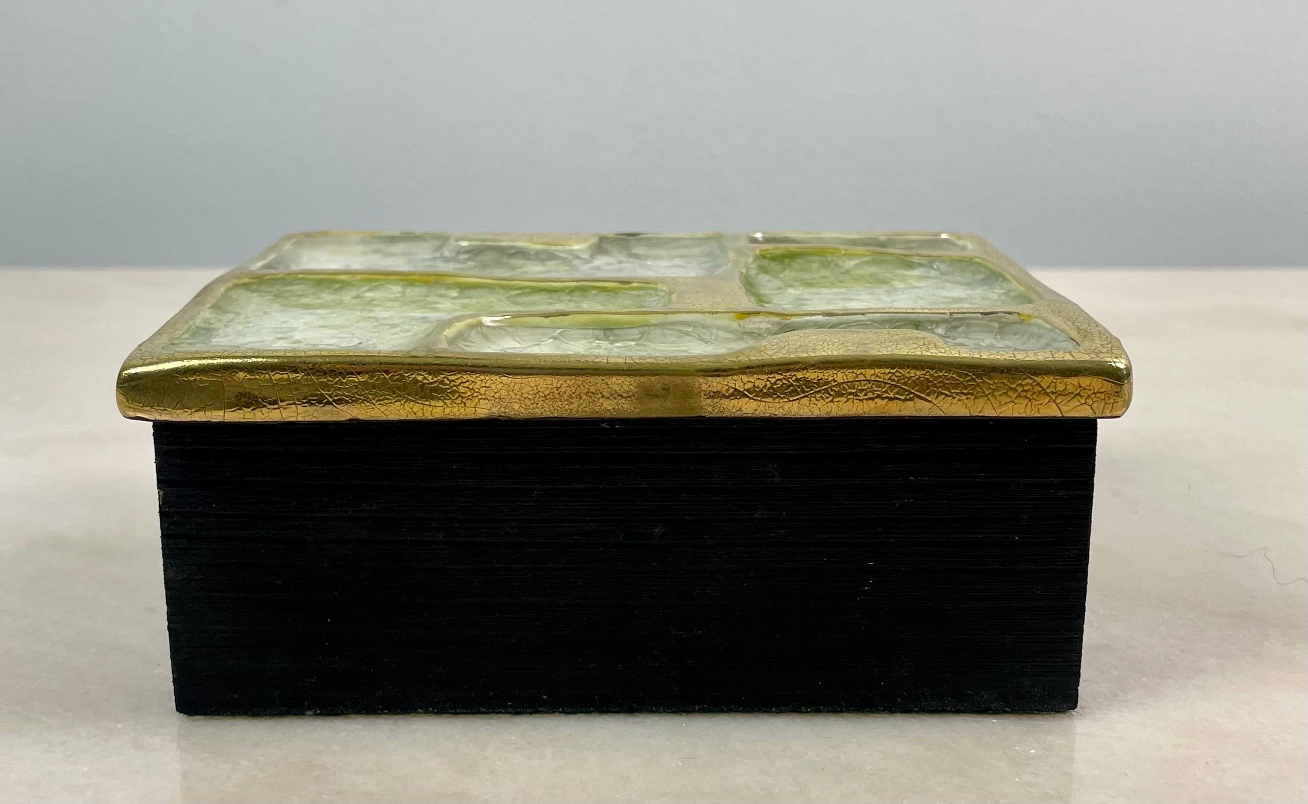 Glazed French Ceramic Secret box or jewelry box or tidy  - Mithé Espelt 60's Fance 