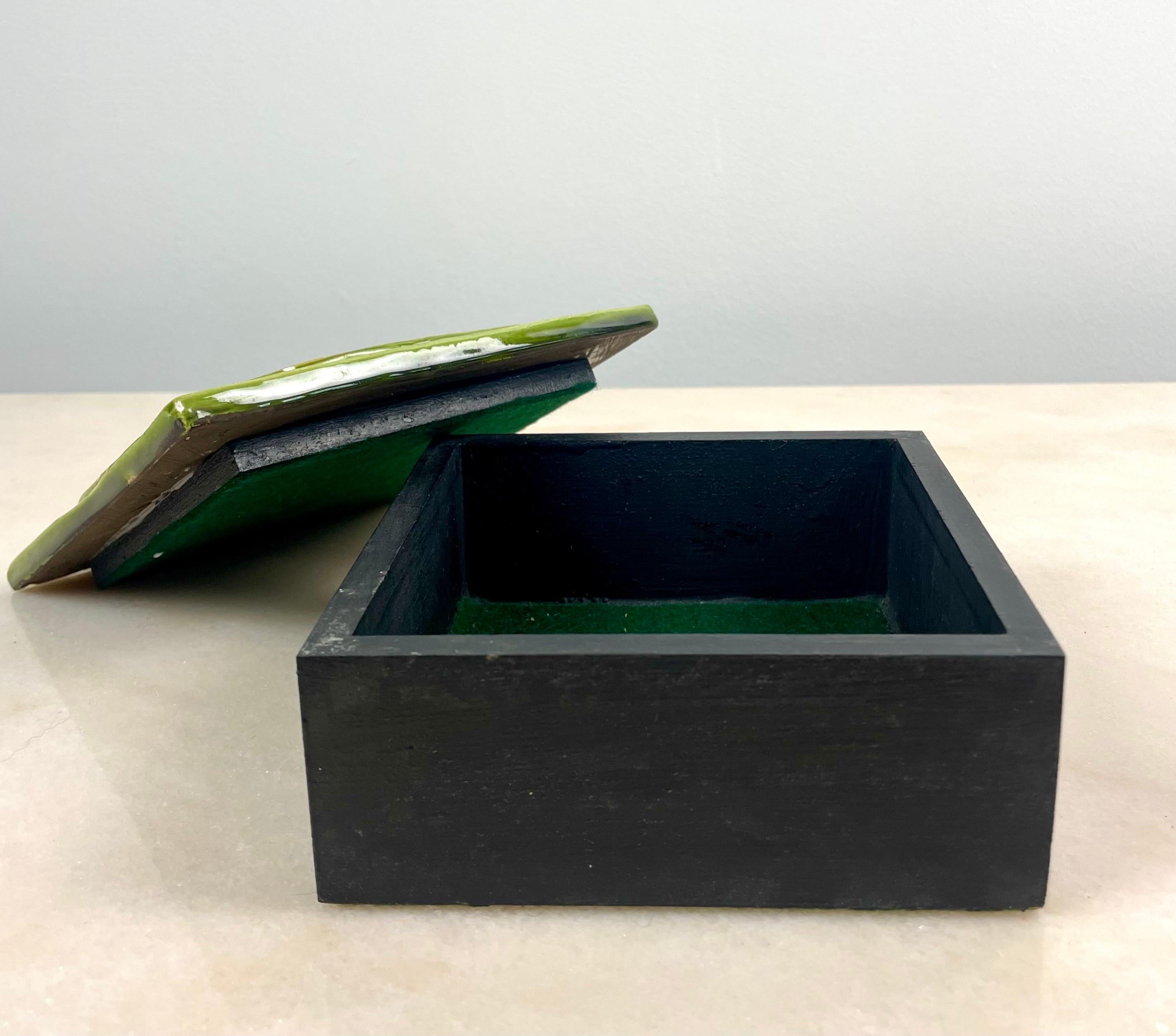 French Ceramic Secret box or jewelry box or tidy  - Mithé Espelt 60's Fance  3