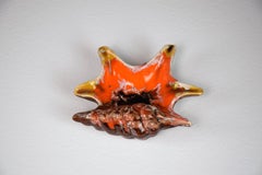 Cendrier français en céramique coquillage, années 1960