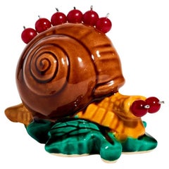Vintage French Ceramic Snail Appetizer Set