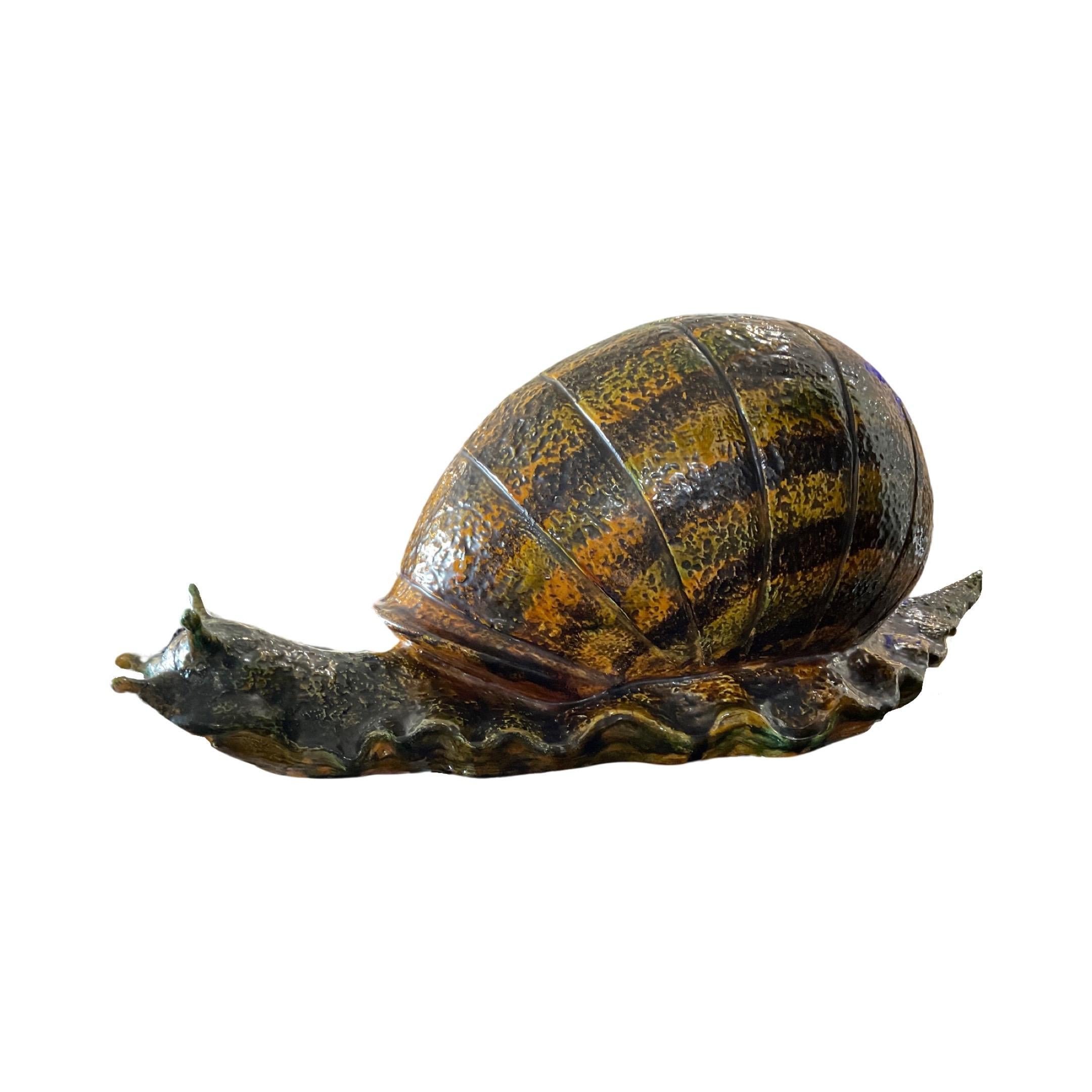 19th Century French Ceramic Snail Sculpture For Sale