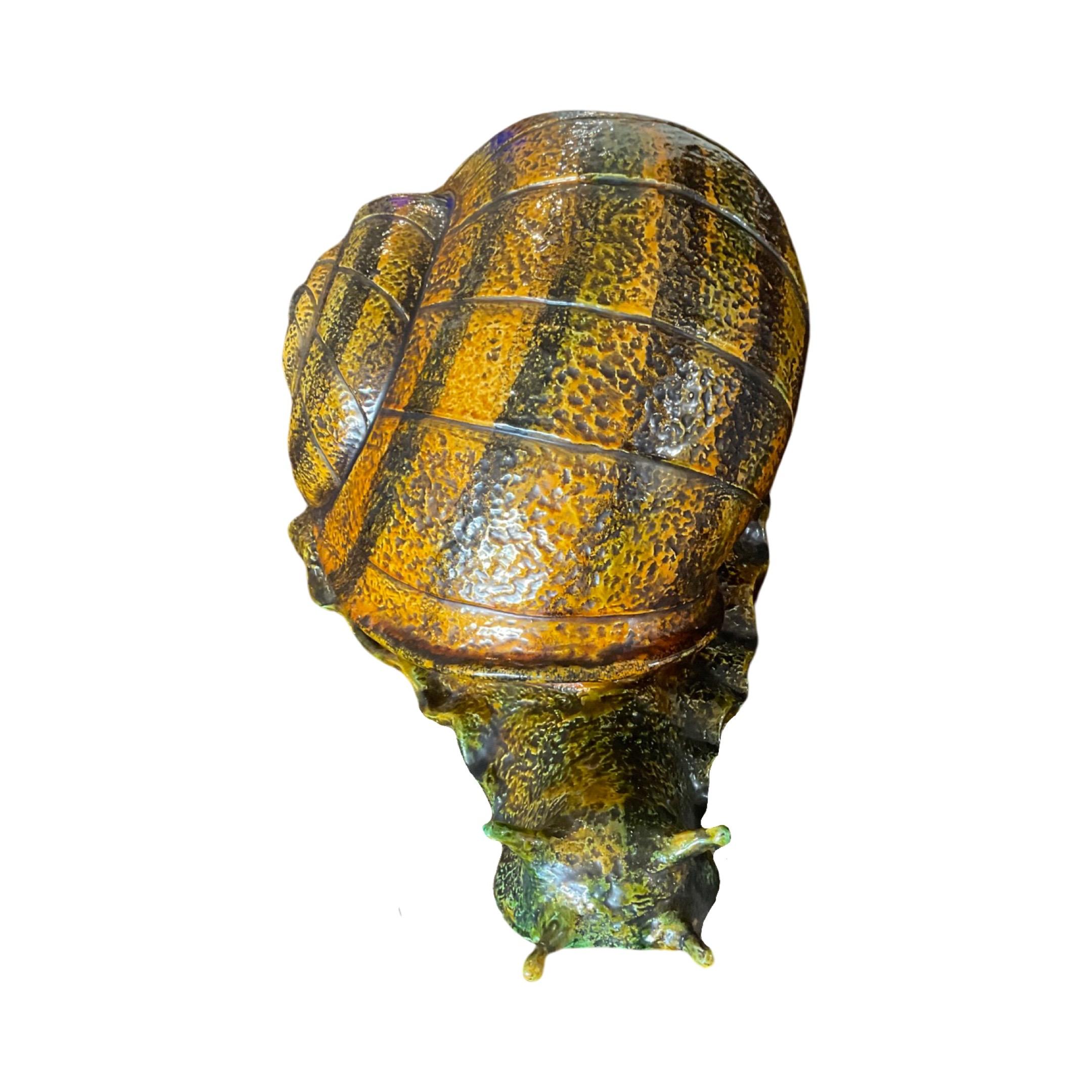 French Ceramic Snail Sculpture For Sale 1