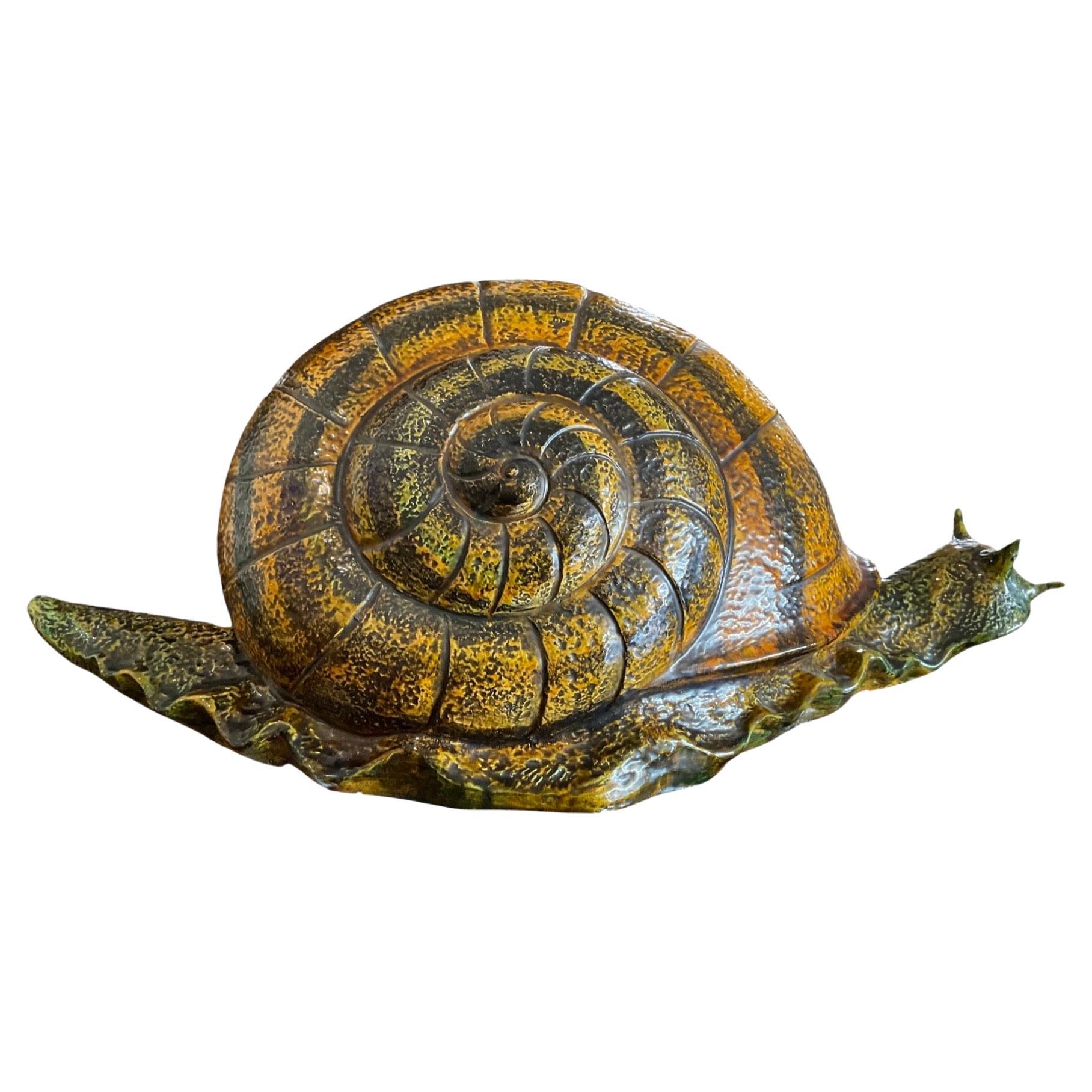 French Ceramic Snail Sculpture