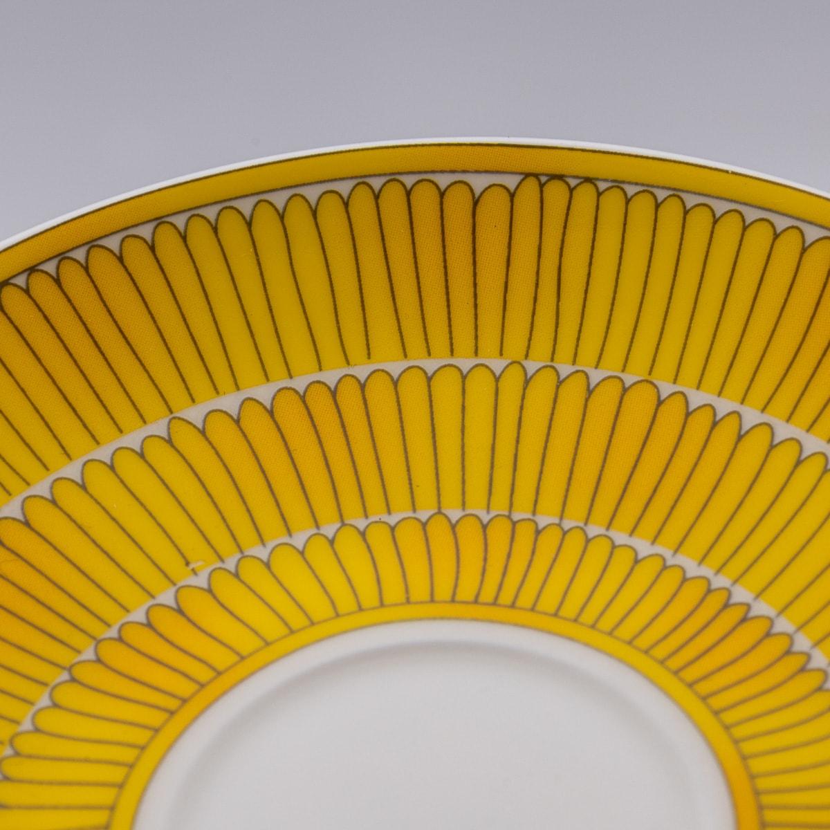 French Ceramic Soleil D'hermes Pair Of Breakfast Cups & Saucers By Hermes 11