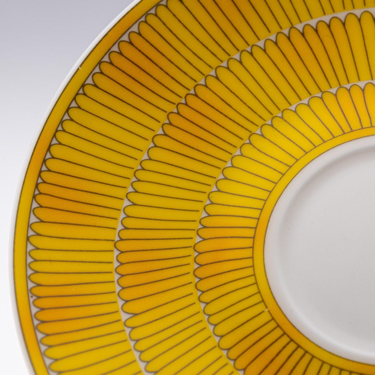 French Ceramic Soleil D'hermes Pair Of Breakfast Cups & Saucers By Hermes 12