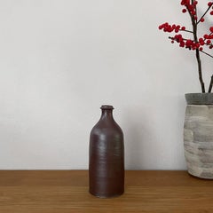 French Ceramic Stoneware Bottle Vase