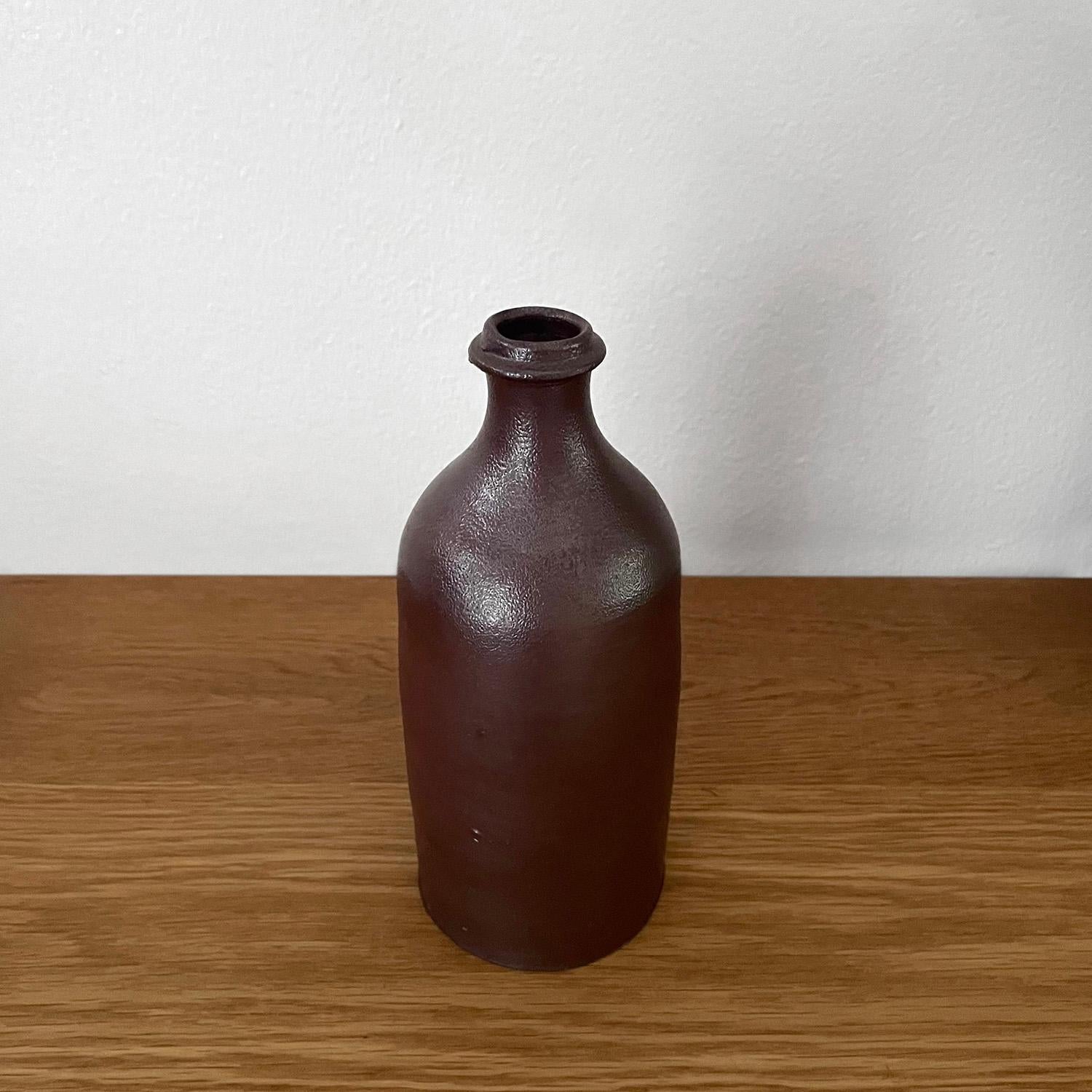 19th Century French Ceramic Stoneware Bottle Vase For Sale