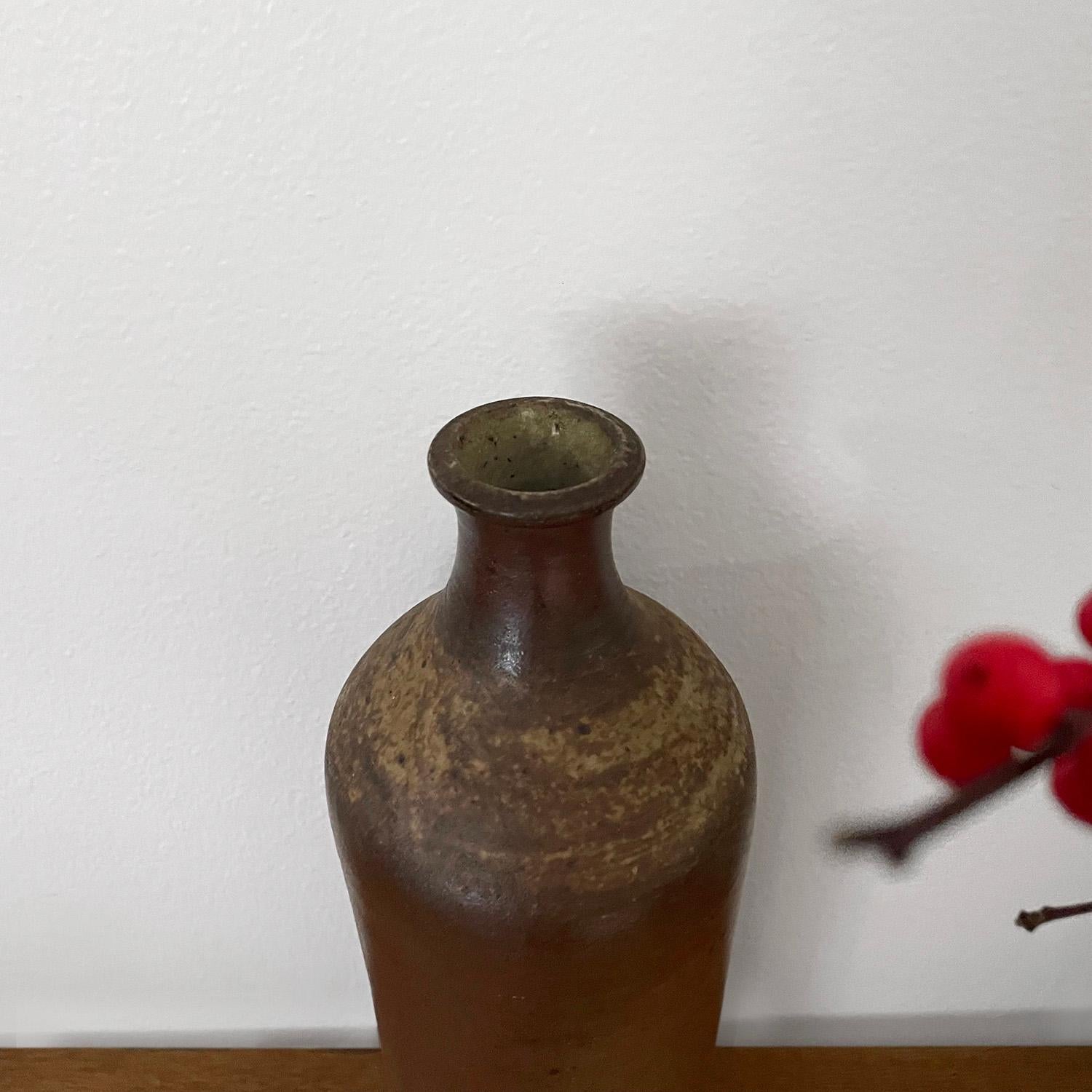 19th Century French Ceramic Stoneware Bottle Vase For Sale