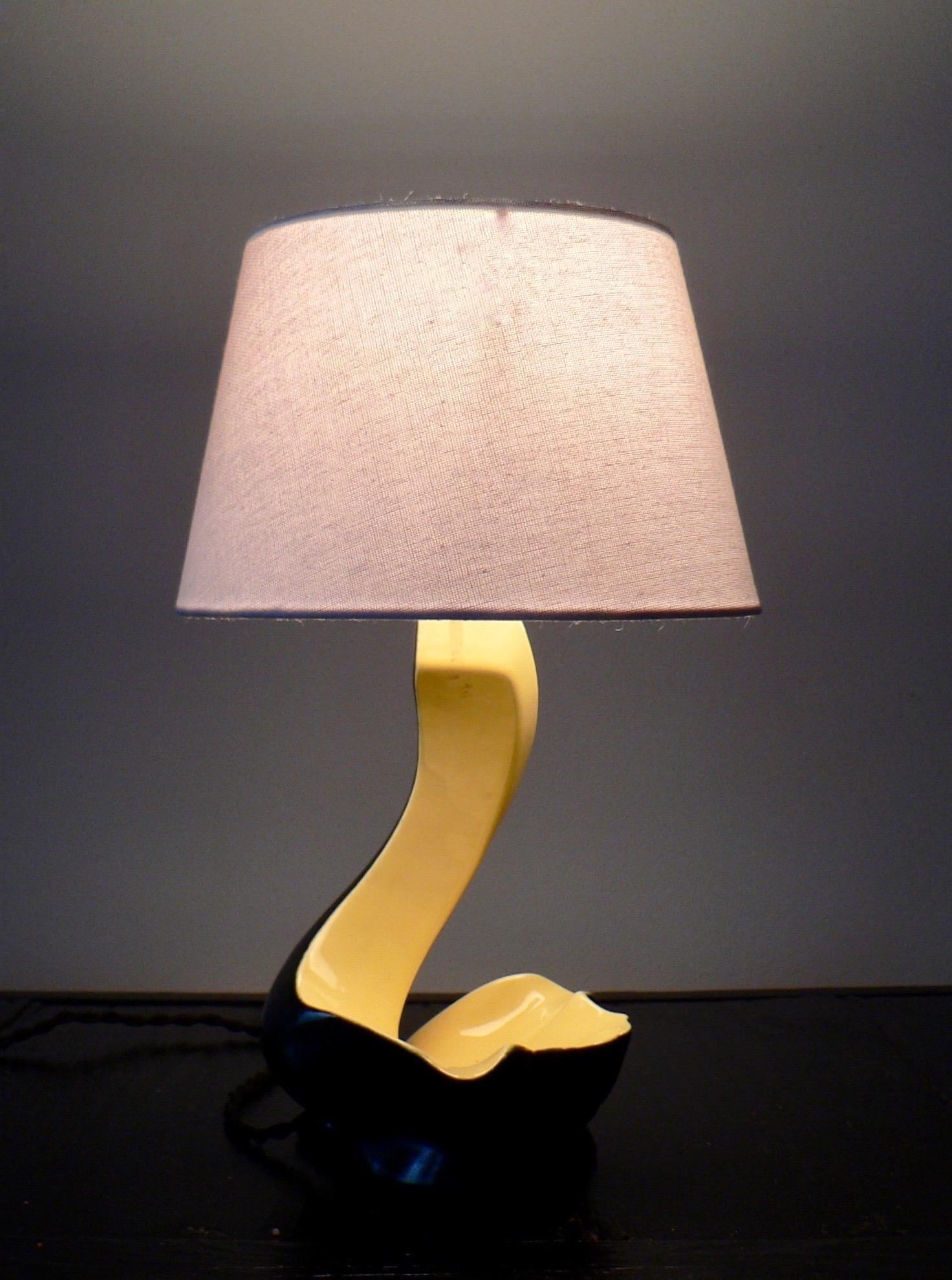 Mid-20th Century French Ceramic Table Lamp - 1950 For Sale
