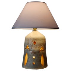 French Ceramic Table Lamp, 1970s