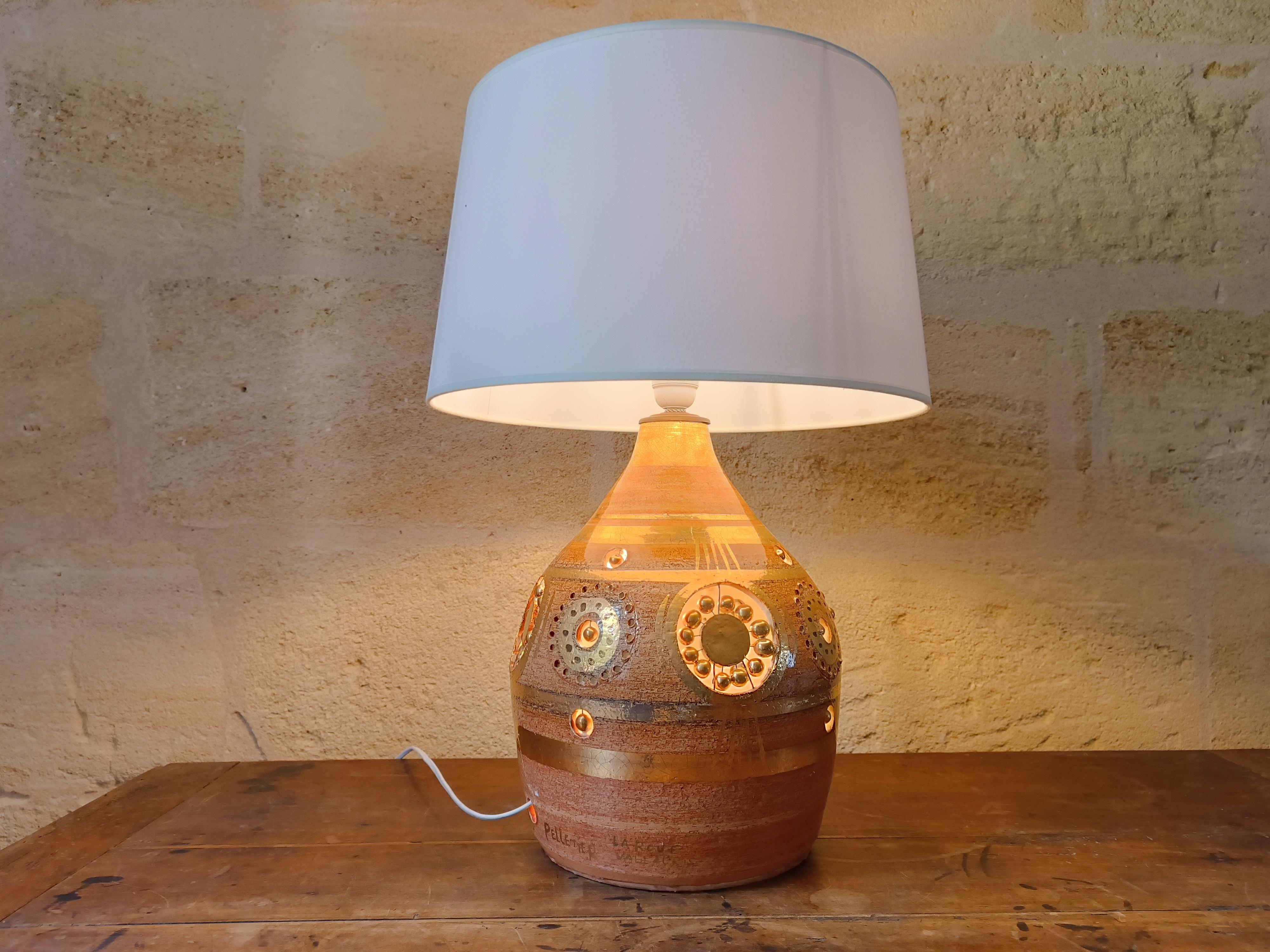 French Ceramic Table Lamp by Georges Pelletier, 1970s For Sale 4