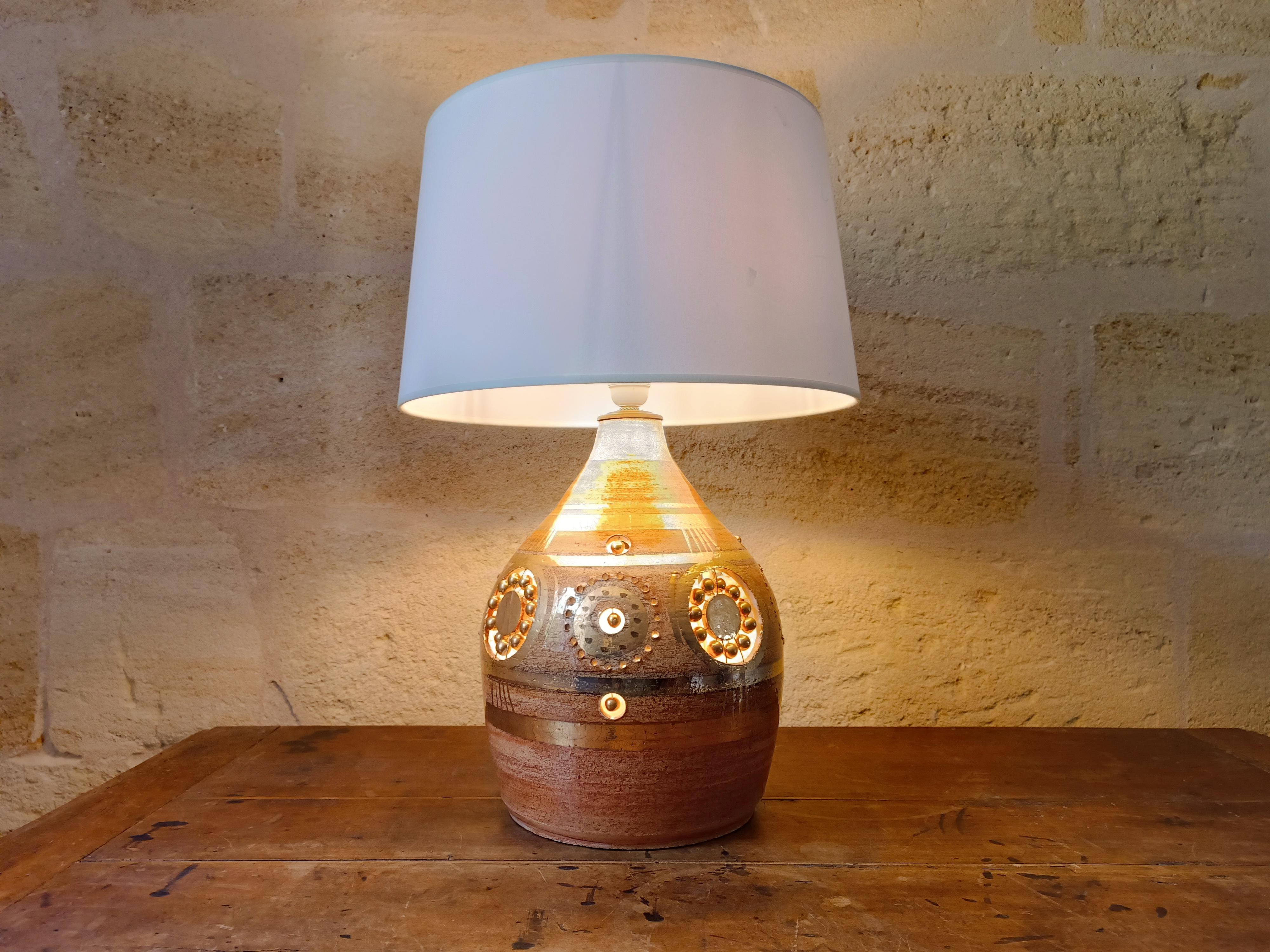French Ceramic Table Lamp by Georges Pelletier, 1970s For Sale 1
