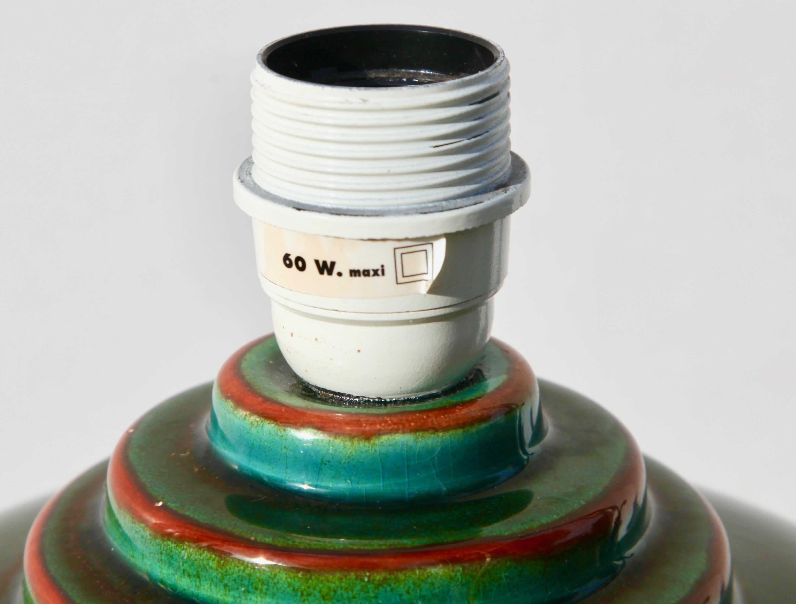 French Ceramic Table Lamp by Robert Kostka, 1970s In Good Condition In Verviers, BE