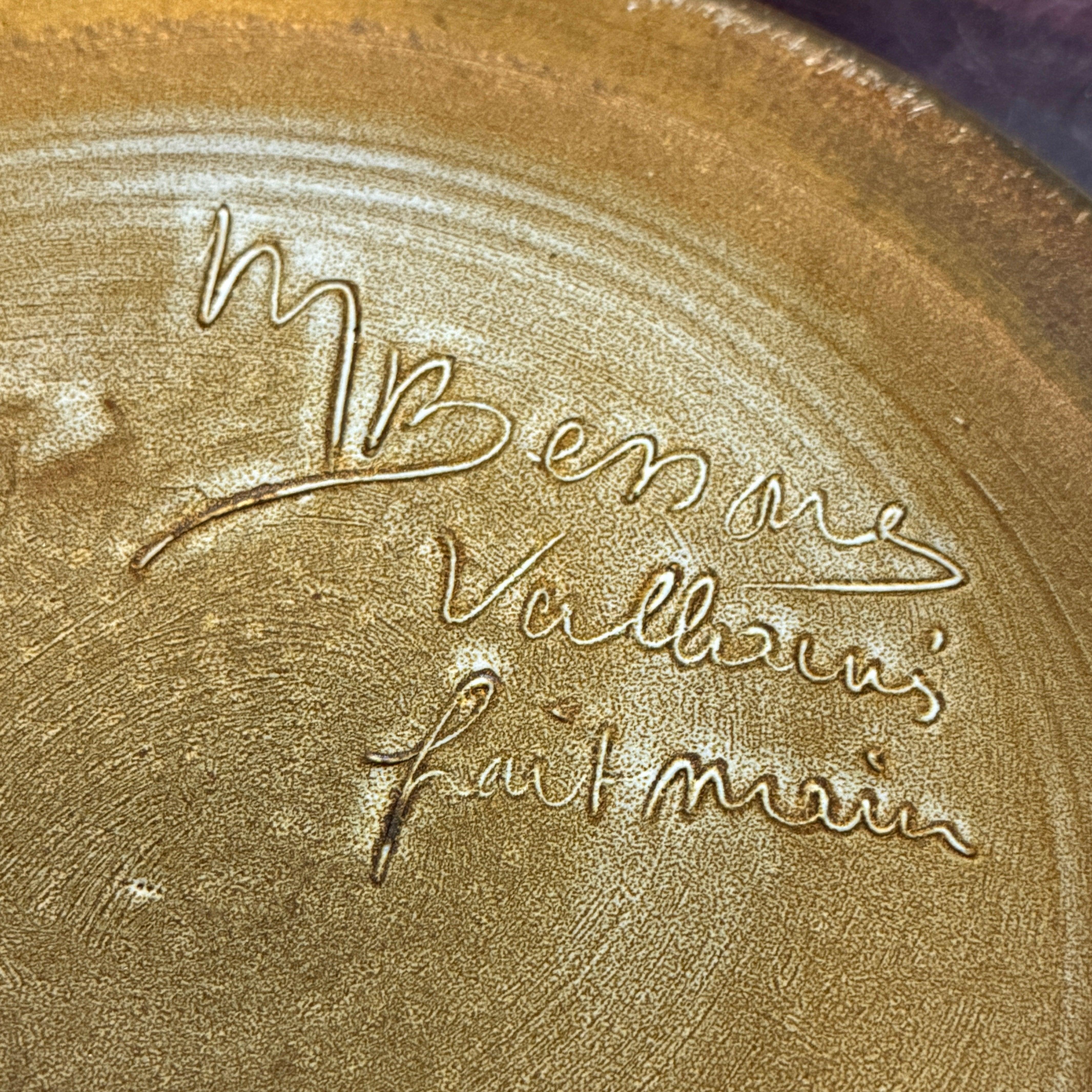 French Ceramic Table Lamp in Smoky Glaze with Geometric Relief, 1960s (Keramik) im Angebot