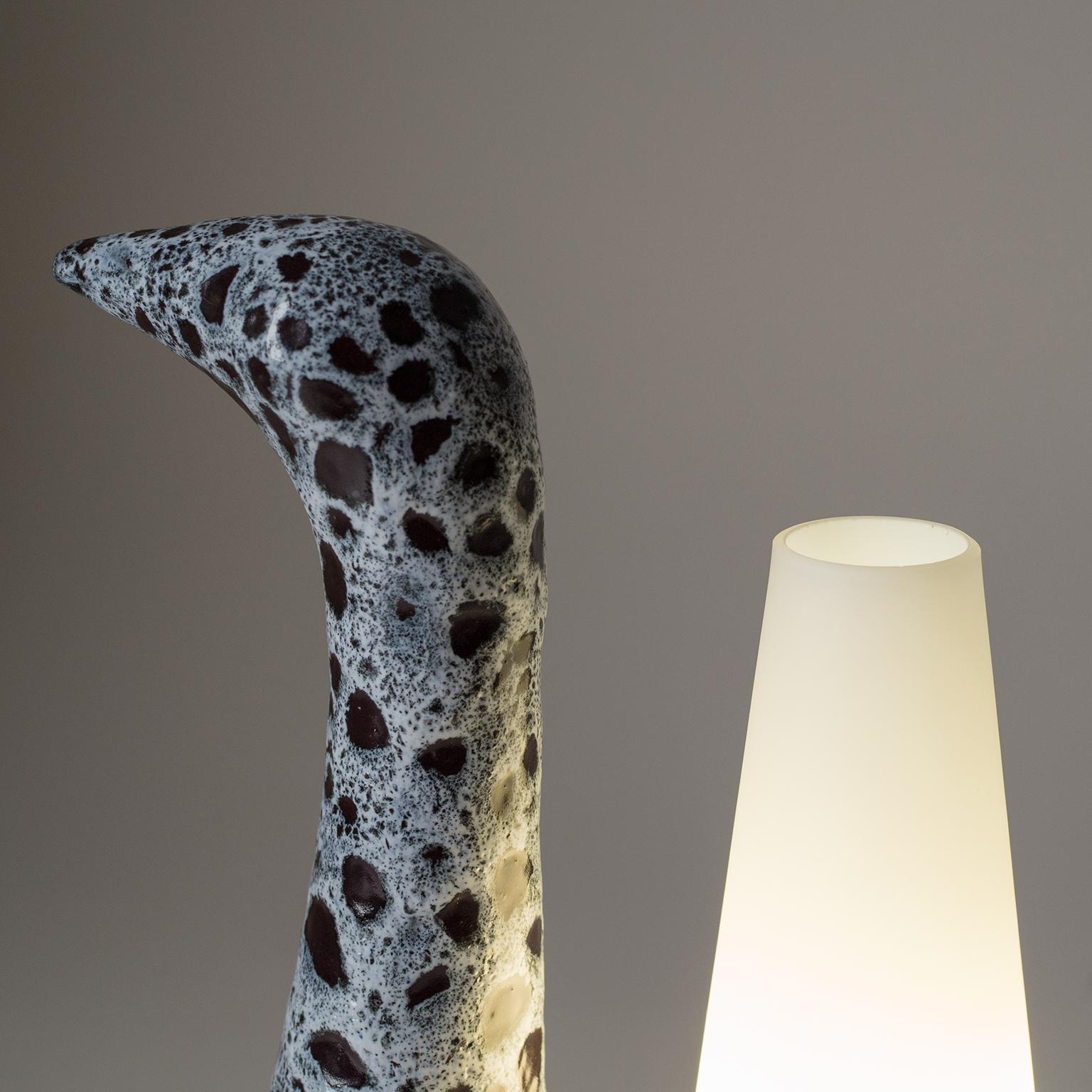 Frosted French Ceramic Table Lamp, Vallauris, circa 1960