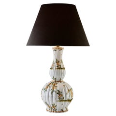 French Ceramic Table Lamp with Hand Painted Decoration, 1930s