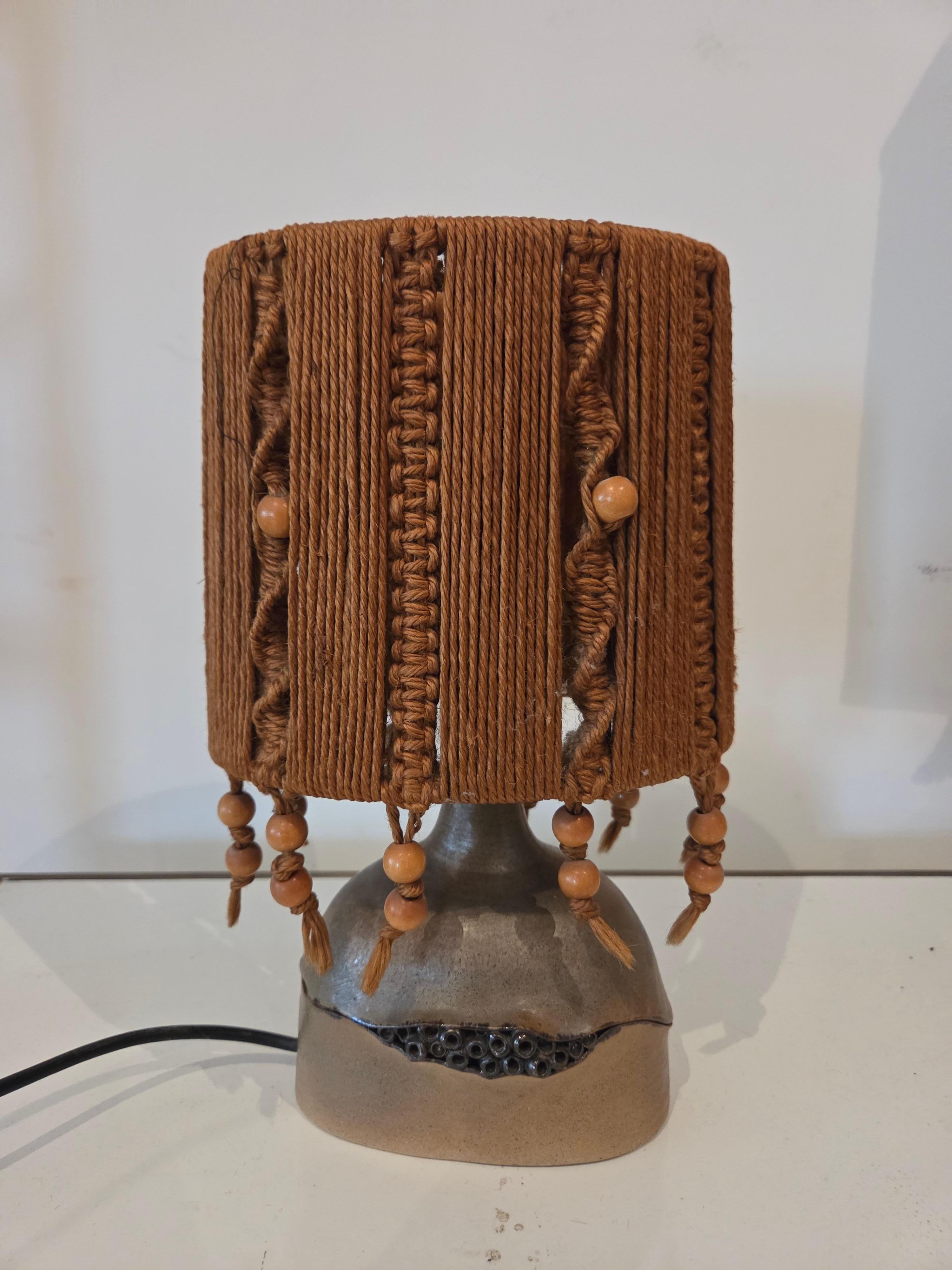 Bohémien Lampada da tavolo francese in ceramica1 anni '70 Francia in vendita